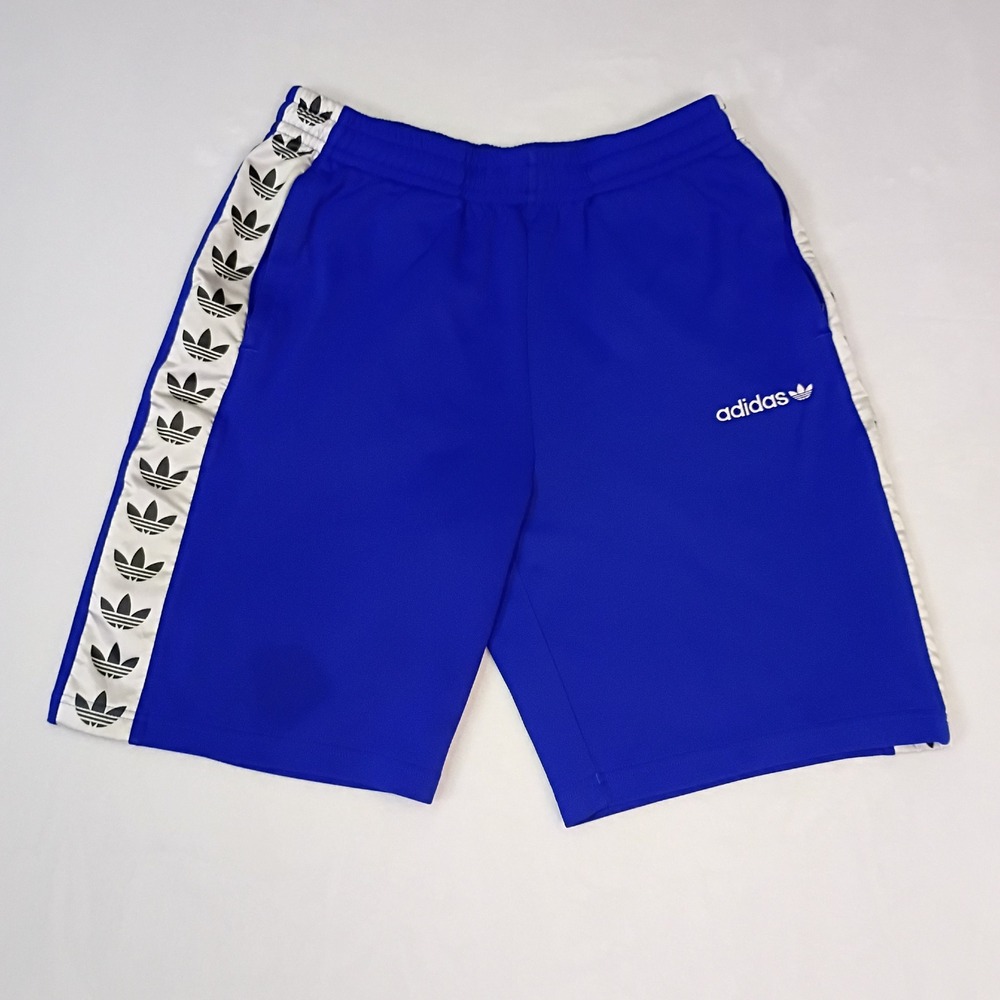 Adidas Originals Mens Blue Trefoil Logo Tape Track Shorts Royal Blue M